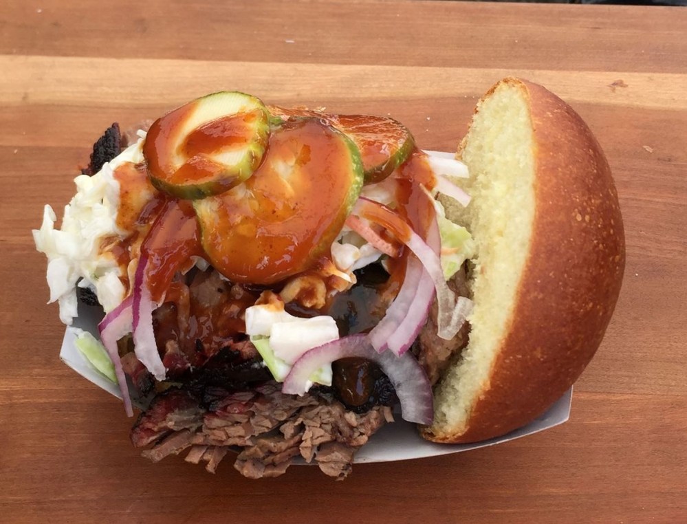 LIC Flea and Food brisket sandwich